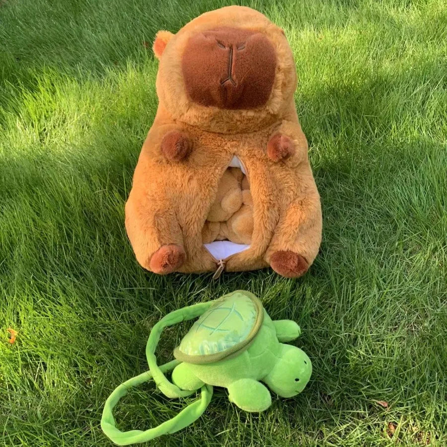 Capybara Plush Toy Set – Mommy & 4 Baby Capybara Dolls