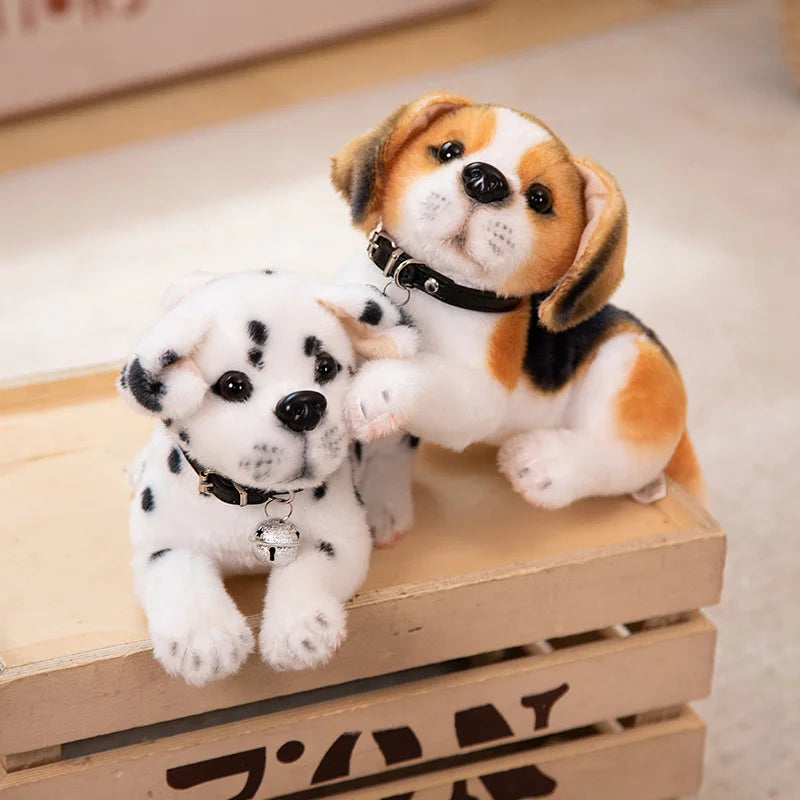 Dog Plush Toy Cute Stuffed Realistic Beagle Spotted Puppy Doll