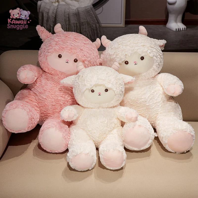 Squishy White Lamb Plush Toys - Huggable Farm Animal