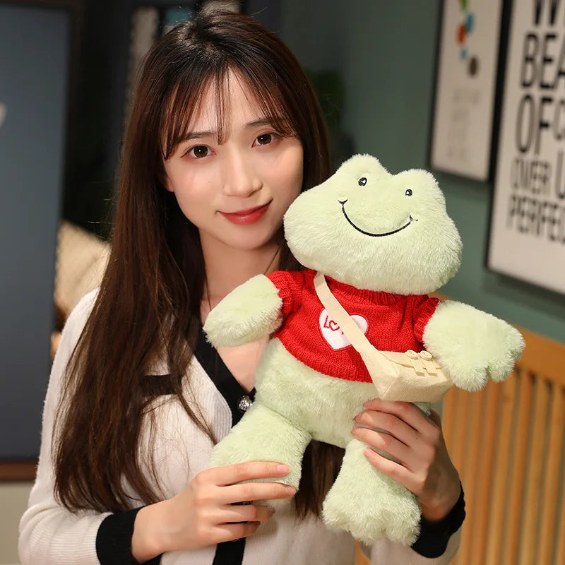 Kawaii Frog Plush Toys Big Eyes Frog Doll Soft Animals Stuffed Decoration Desktop Interior Birthday Pillow Gift for Girls Kids