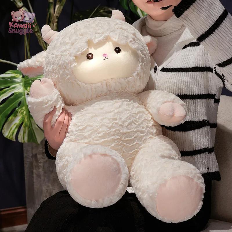 Squishy White Lamb Plush Toys - Huggable Farm Animal