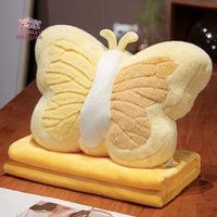 Colorfull Plush Butterfly Pillow Toy with Blanket