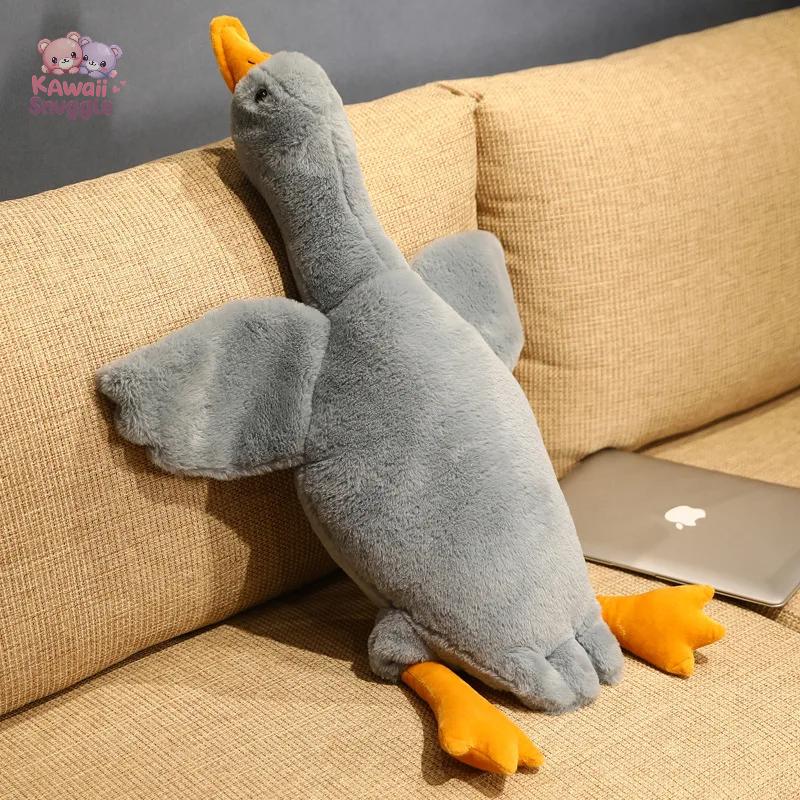Fluffy Duck Plush Toys Sleep Pillow Cute Animal Stuffed Swan Goose Dolls