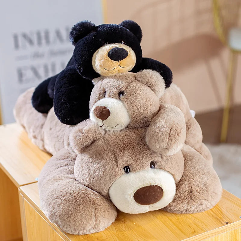 Kawaii Lying Bear Plush Toys Lovely Bear Pillow Sofa Cushion Appease Dolls