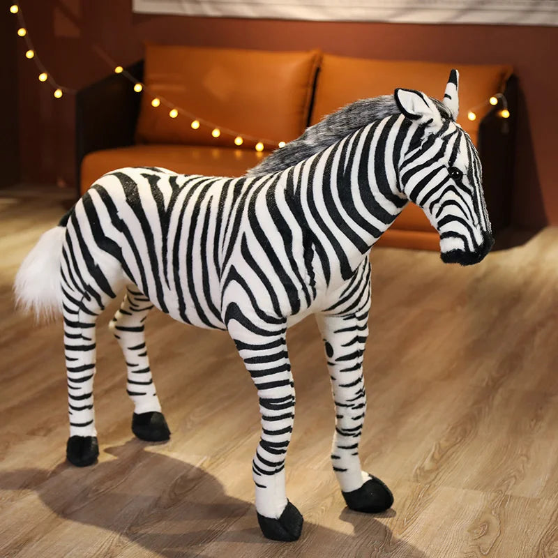 Zebra Plush Animal Crossing Soft Giant Stuffed Horse Realistic  eSweaty Horse