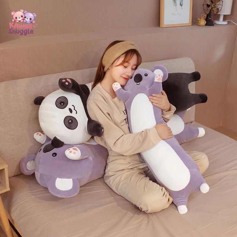 Kawaii Koala Panda Plush Pillow: Long, Cozy, and Cute