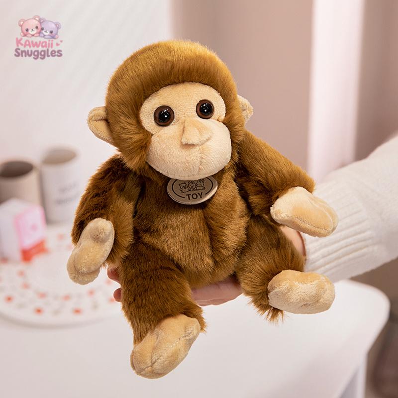 Realistic Dark Brown Monkey Plush – Soft & Adorable Companion