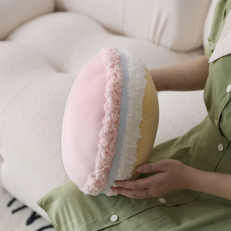 New Pure Color French Macaron Plush Doll Pillow – Creative Gift and Comfort
