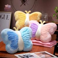 Colorfull Plush Butterfly Pillow Toy with Blanket