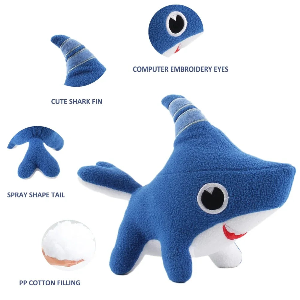 Shark Dog Stuffed Animals Shark Dog Plush Toy Blue Sawtooth Ocean Plushies