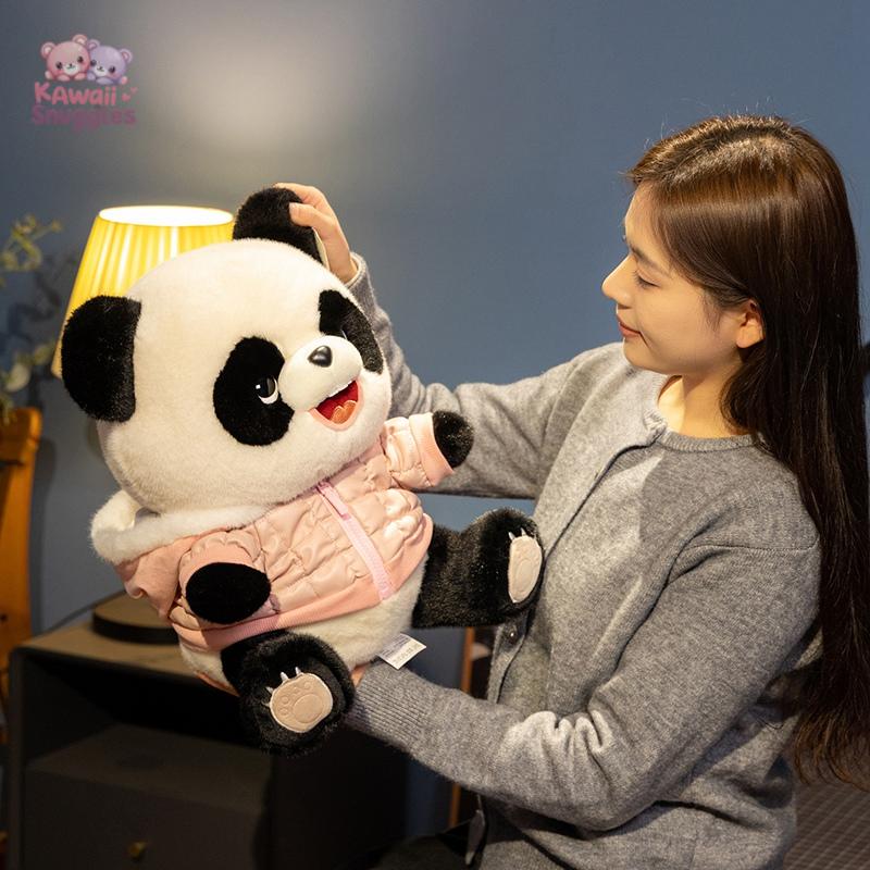 Leather Clothing Panda Plush Toys – A Stylish Adorable Companion