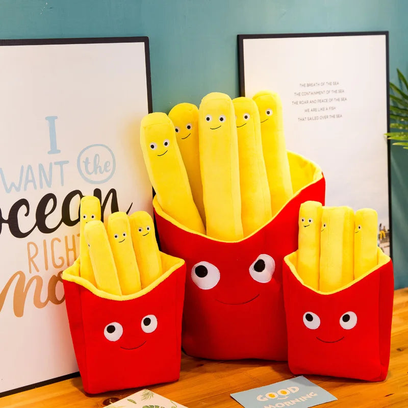 Cartoon French Fries Plush Pillow – Cute Gift for Kids