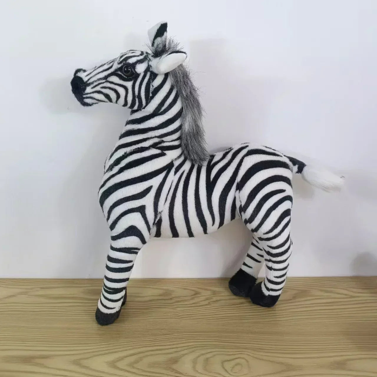 Zoo Pretty Standing Zebra Lively Simulated Stuffed Animals – Rideable Model, Kids Mount, Decorative Plush Doll, Baby Toy Gift