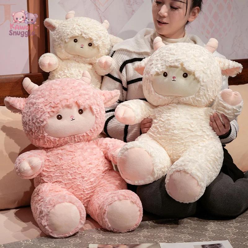 Squishy White Lamb Plush Toys - Huggable Farm Animal