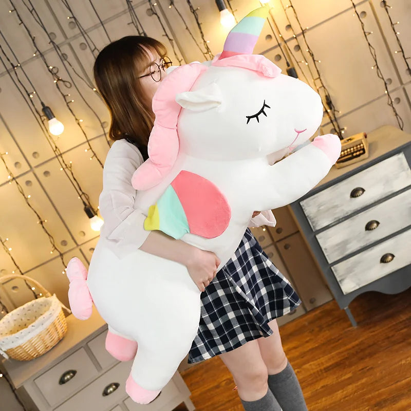 Giant Size Unicorn Plush Toy Soft Stuffed Cartoon Unicorn Dolls Animal Horse