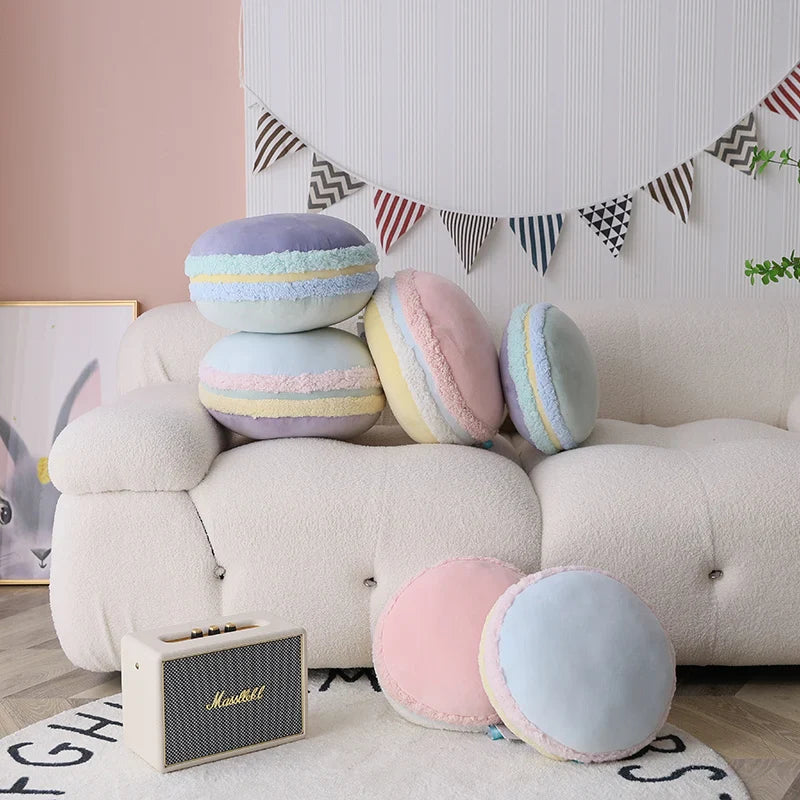 New Pure Color French Macaron Plush Doll Pillow – Creative Gift and Comfort