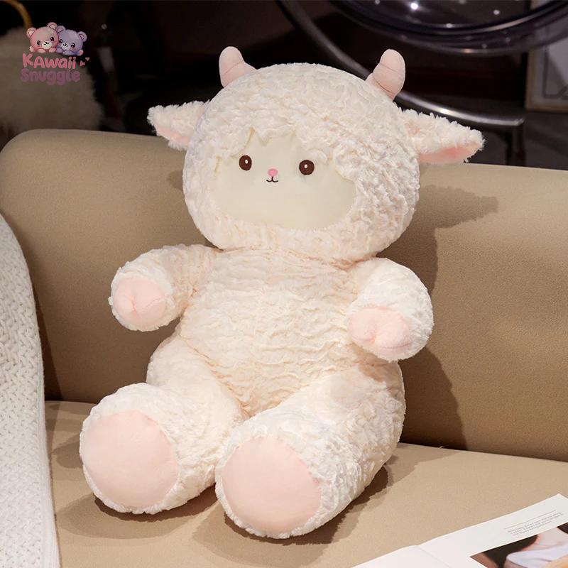 Squishy White Lamb Plush Toys - Huggable Farm Animal