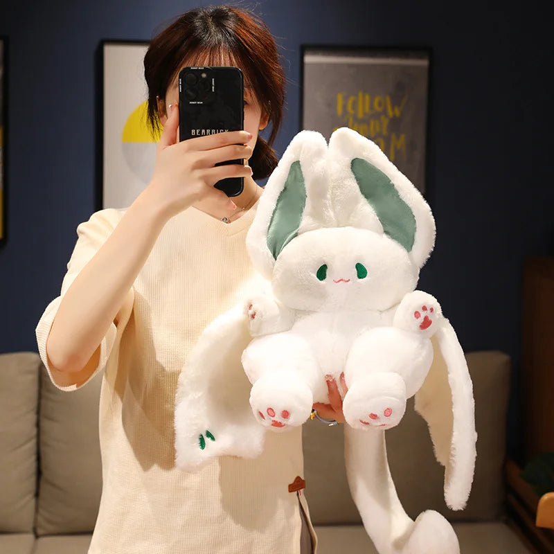 Kawaii Bat Rabbit Plush Pillow Stuffed Black/White Pink/Green Cartoon Animal