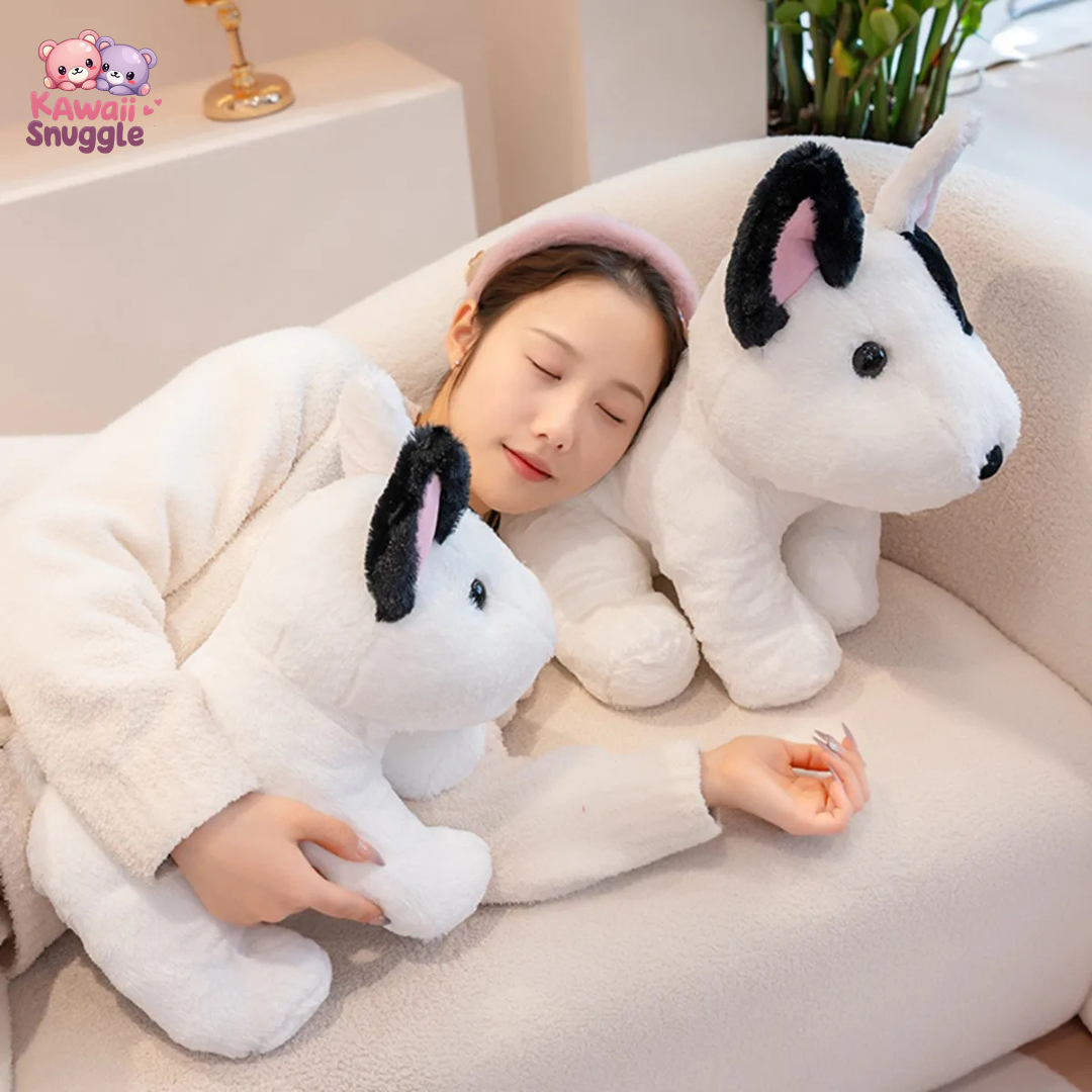 Lifelike Sit Bull Terrier Dog Plush Toy