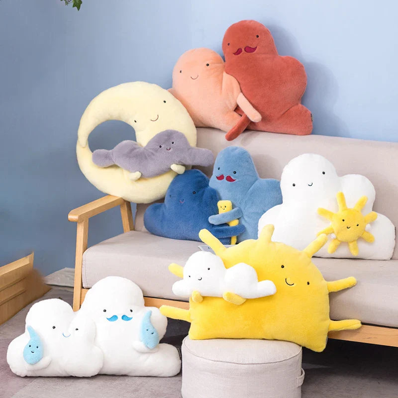 Cartoon Sun Moon Raindrop Throw Pillows Cushion 