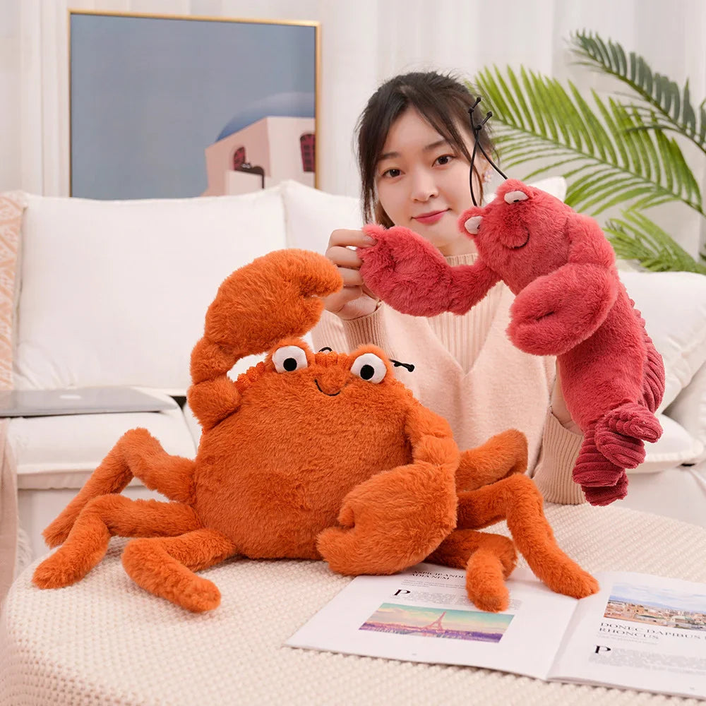 Interesting Simulation Sea Animal Lobster Crab Stuffed Short Hair Soft Baby Plush