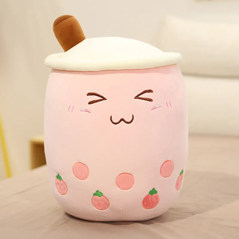 Cute Fruit Bubble Tea Cup Plush Toys Cute Milk Tea Pillow