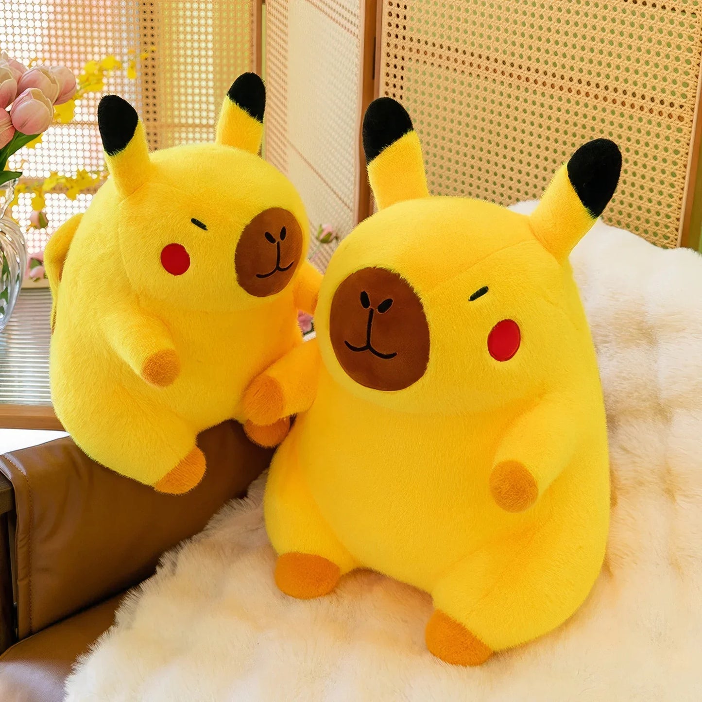 Kawaii Pokémon Pikachu Plush Toy – Transforming Capybara Soft Doll for Kids