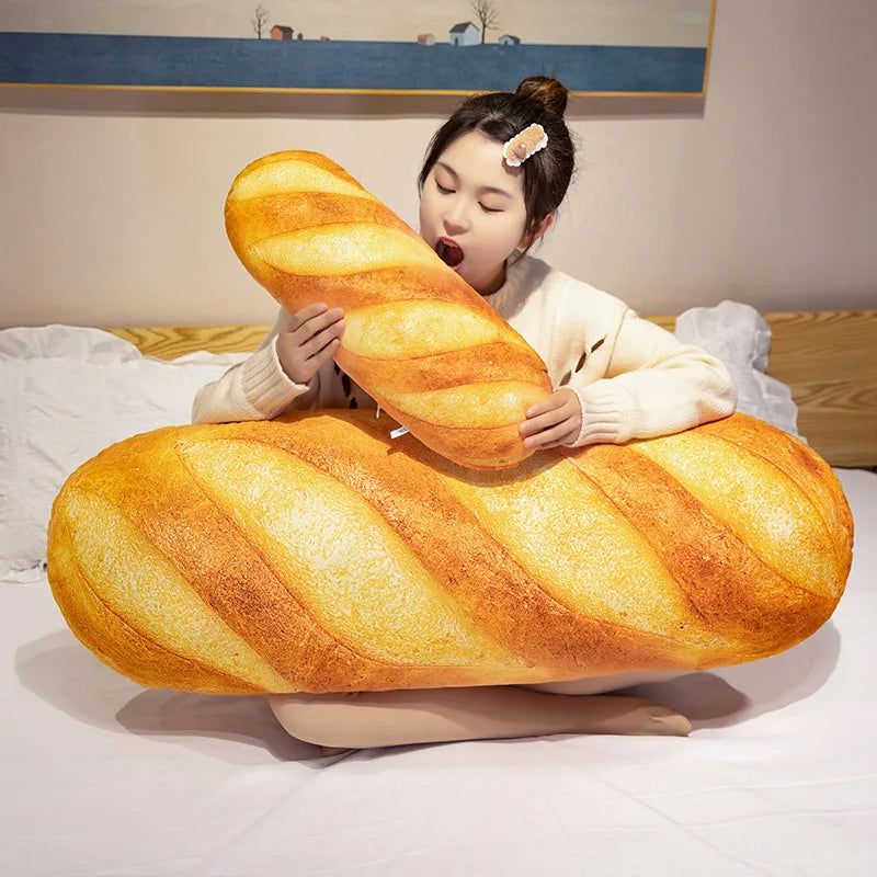 Long Butter French Baguette Bread Plush Pillow