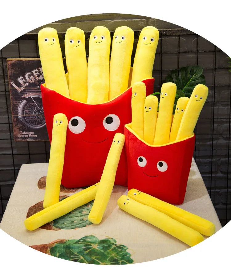 Cartoon French Fries Plush Pillow – Cute Gift for Kids
