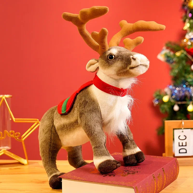 Realistic Reindeer Plush Toy Christmas Deer Plush Doll Elk Soft Toys Merry Christmas New Year Decoration Best Gifts for Kids