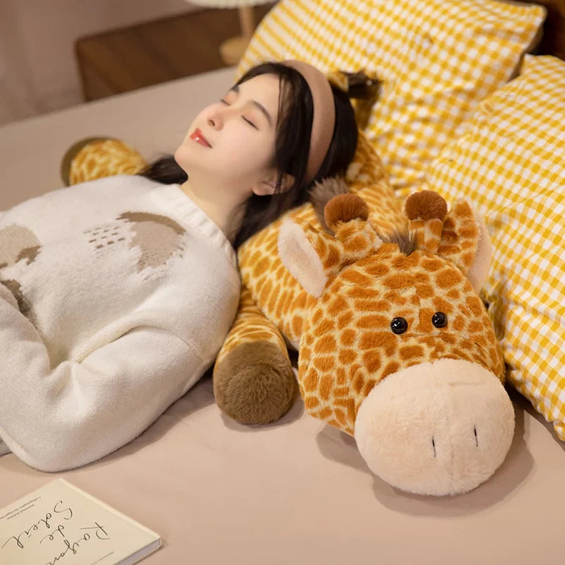 Giant Fluffy Giraffe Plush Toys Sleeping Pillow Cute Animal Stuffed Wild Giraffe Dolls