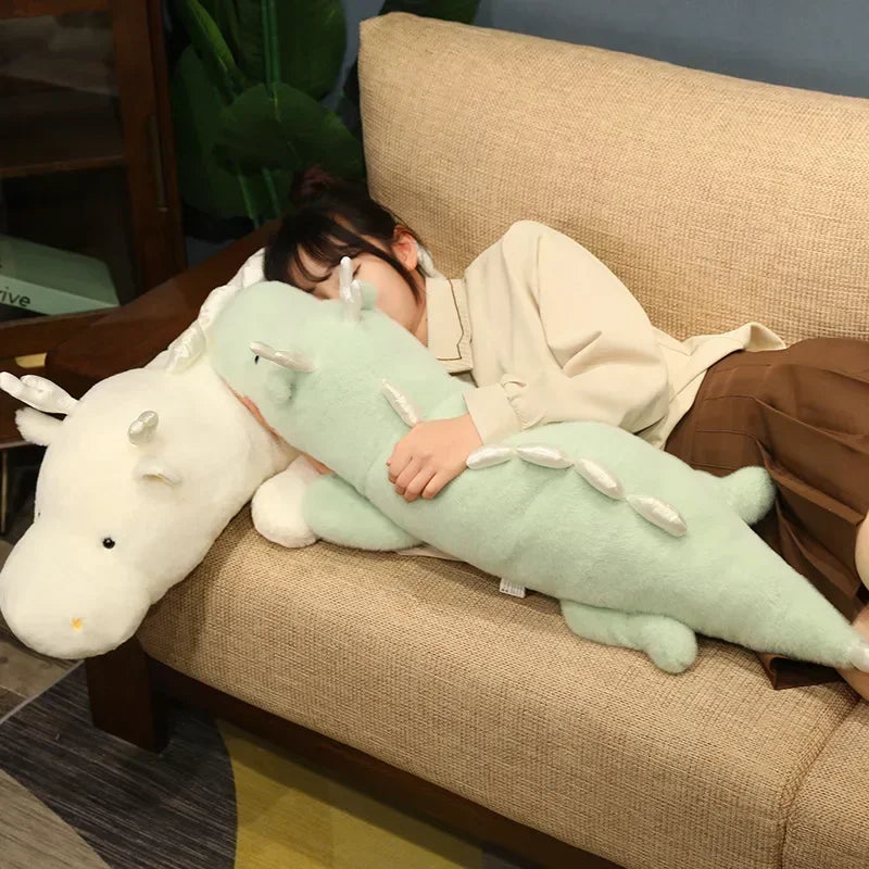 Large Animals Plush White Dragon Kawaii Stuffed Soft Dinosaur Plush Toy