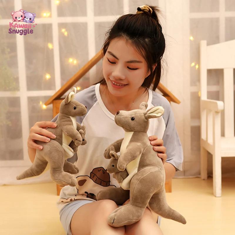 Simulation Kangaroo Plush Toy: A Heartwarming Mother & Baby Duo