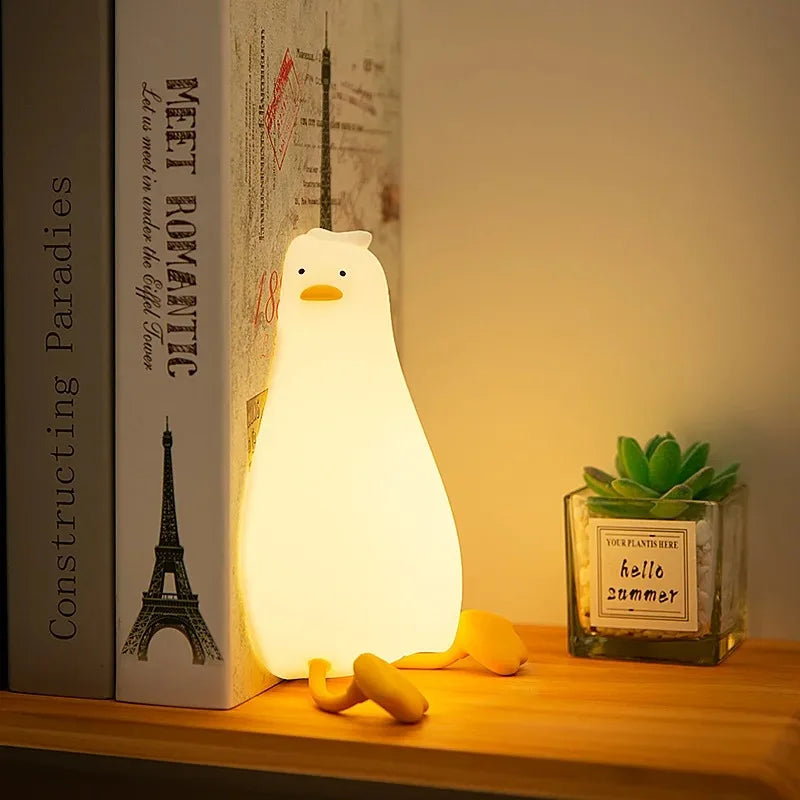 Duck Rechargeable LED Night Light Pat Silicone Lamp Bedside