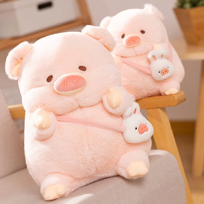 Kawaii Angel Hamburger Heart Backpack Pig Plush Toy