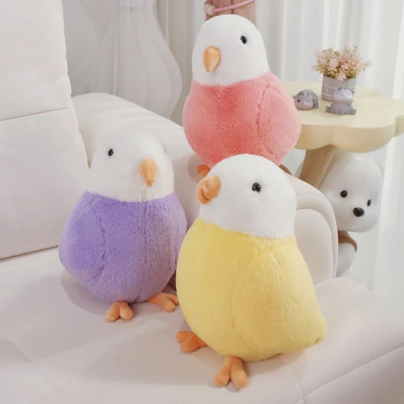 Kawaii Parrot Plush Toys Artificial Bird Plush Doll Cute Lifelike Sparrow Plush Toy
