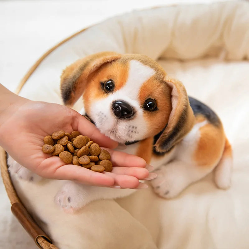 Dog Plush Toy Cute Stuffed Realistic Beagle Spotted Puppy Doll