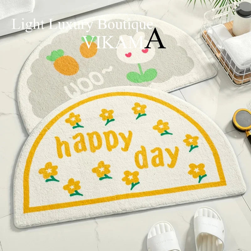 Vikama Strawberry Cashmere Foot Mat – Non-Slip & Washable Rug
