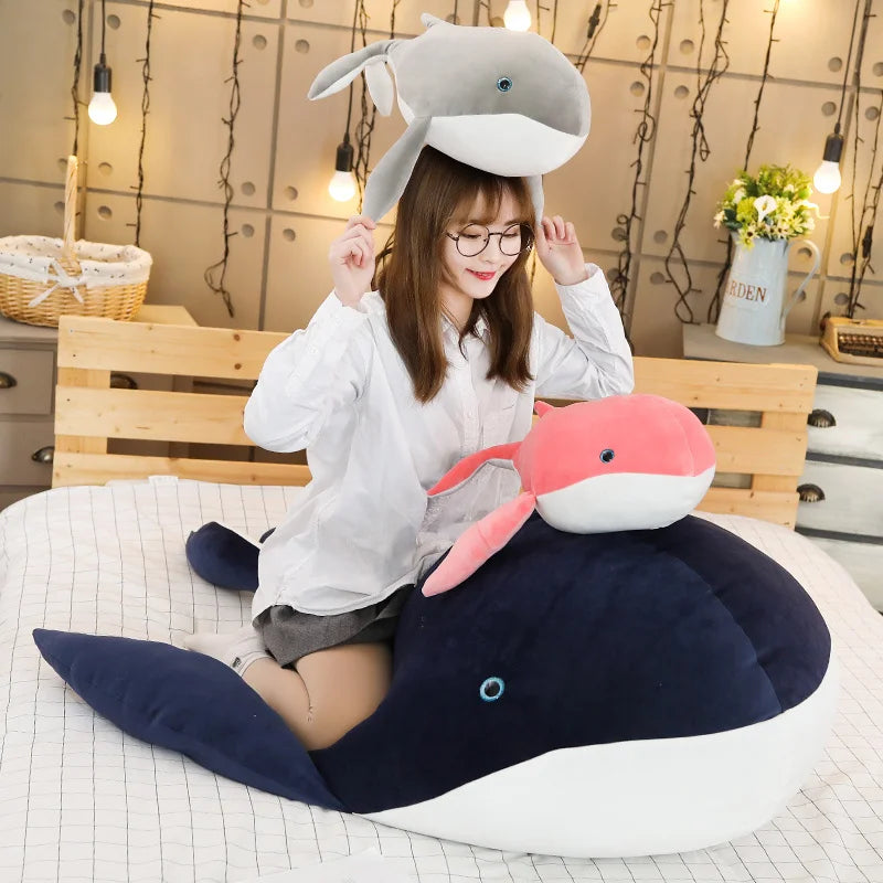 Cute Dream Giant size big Whale Plush Toy Whale Stuffed Doll Soft
