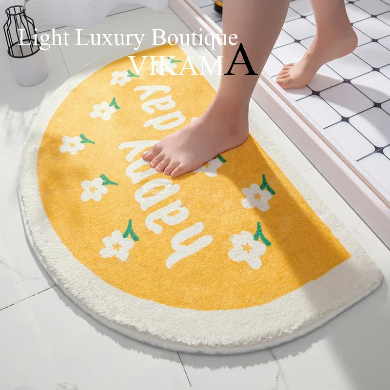Vikama Strawberry Cashmere Foot Mat – Non-Slip & Washable Rug