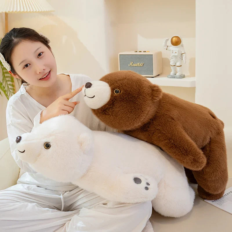 Lifelike Realistic Polar Bear Plush Toys Soft Stuffed Animals