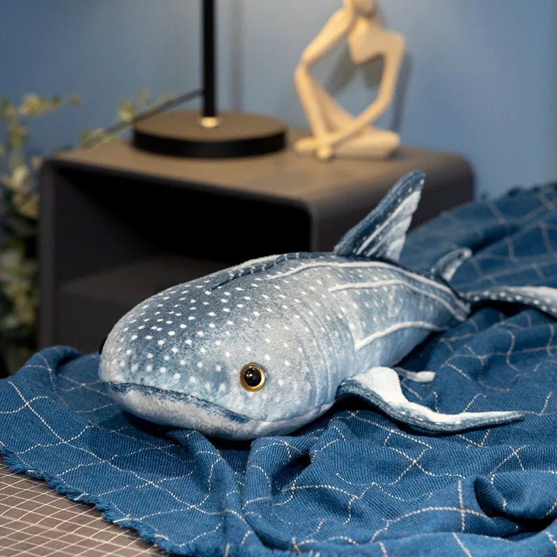 Simulated Whale Shark Plush Toy Soft Stuffed Sea Animal Doll Long Pillow Cushion