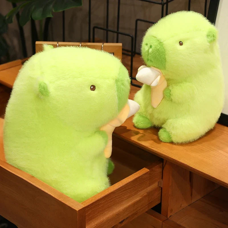 Fluffy Capybara Plush Doll – A Kawaii Banana-Hugging Buddy for All Ages