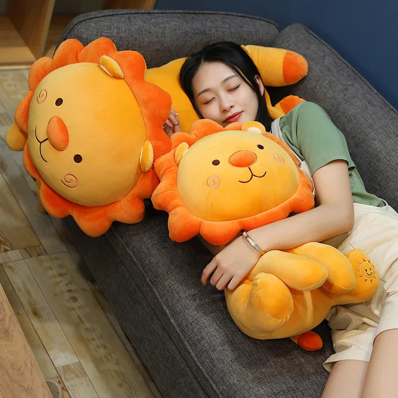 Lovely Smile Leo Lion Plush Toy Soft Cartoon Animal Pillow Gift