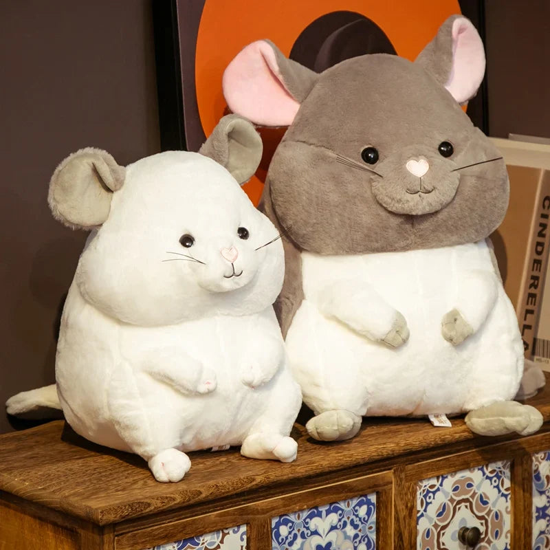 Adorable Hamsters Stuffed Doll Grey White Mouse Plush Soft Guinea Pig