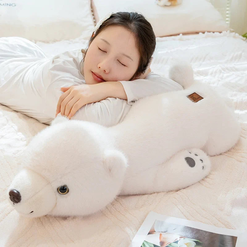 Lifelike Realistic Polar Bear Plush Toys Soft Stuffed Animals