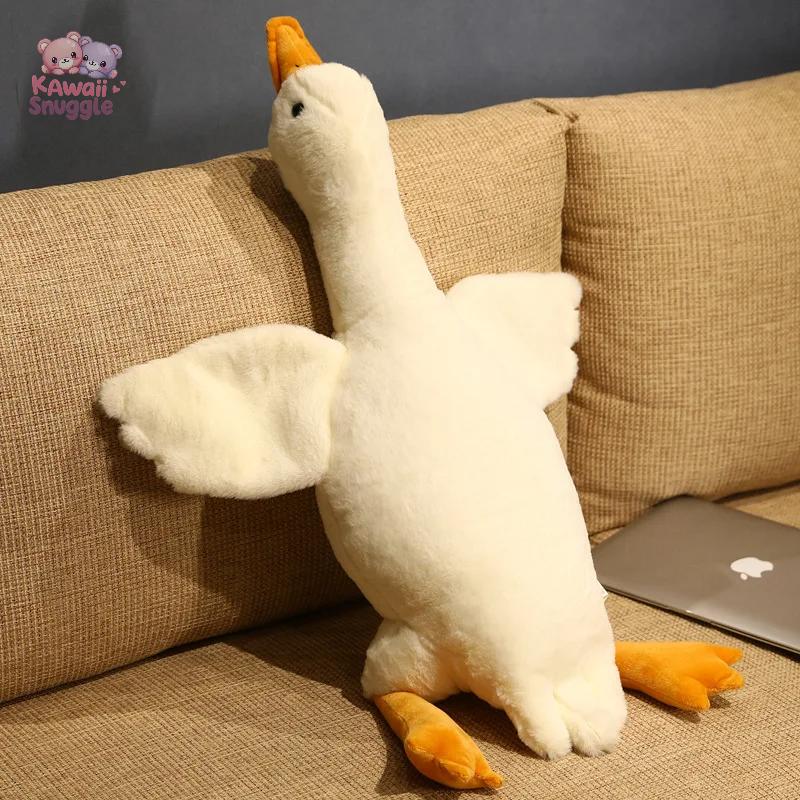 Fluffy Duck Plush Toys Sleep Pillow Cute Animal Stuffed Swan Goose Dolls