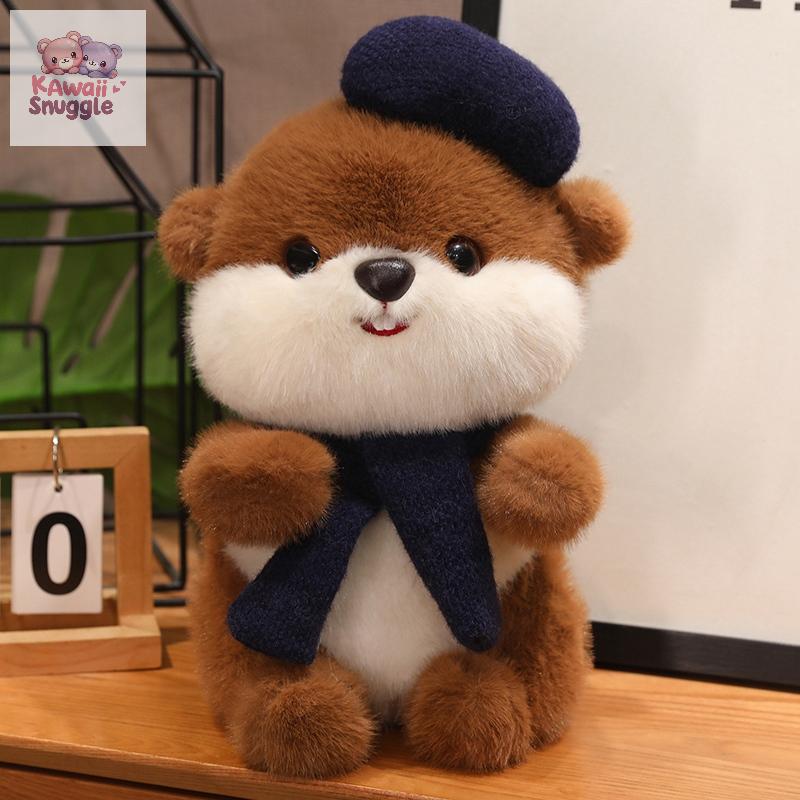 Kawaii Beaver With Hat Plush Doll – A Cozy Friend With a Charming Hat