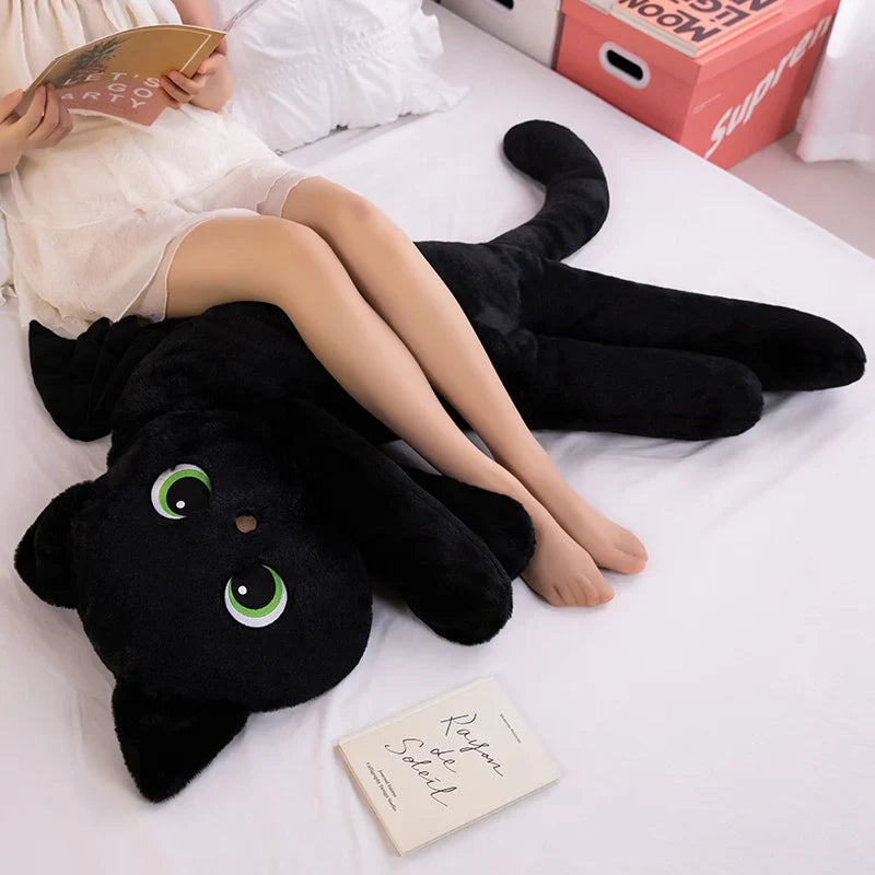 Cartoon Black Cat with Wings Pillow – Halloween Sleeping Cushion Gift