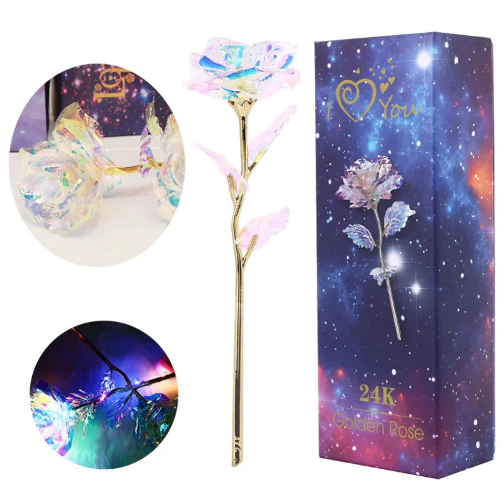 Valentine's Day Gift of a Lifetime: 24k Gold Galaxy Roses with "Love You For Life" Engraving"